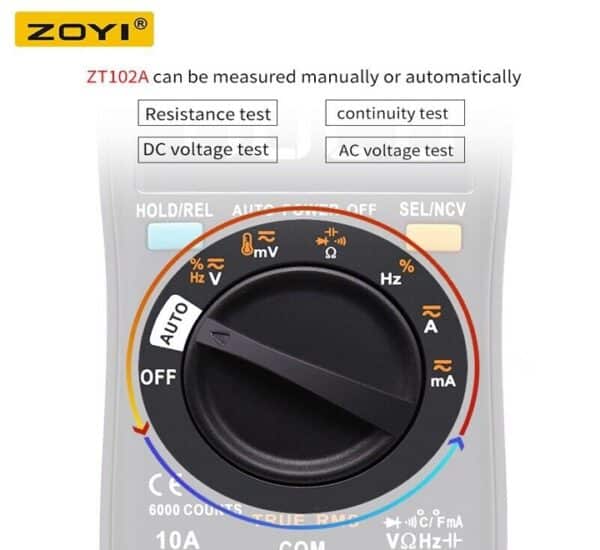 Multimeter ZOYI ZT-102A: Ultimate 6000 Counts T-RMS