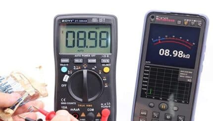 Digital Multimeter showing using with Bluetooth