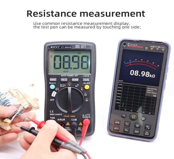 Digital Multimeter showing using with Bluetooth