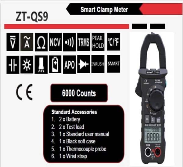 Clamp meter ZOYI ZT-QS9 T-RMS 6000 Counts Multimeter