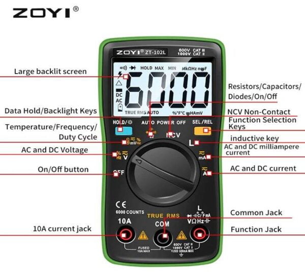 Digital Multimeter ZOYI ZT-102L Your Affordable Multimeter