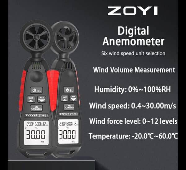 Wind Speed Meter ZOYI ZT-FS1 Anemometer | Precision