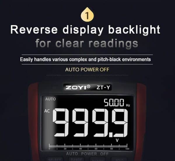 ZOYI ZT-Y Multimeter packaging for retail display