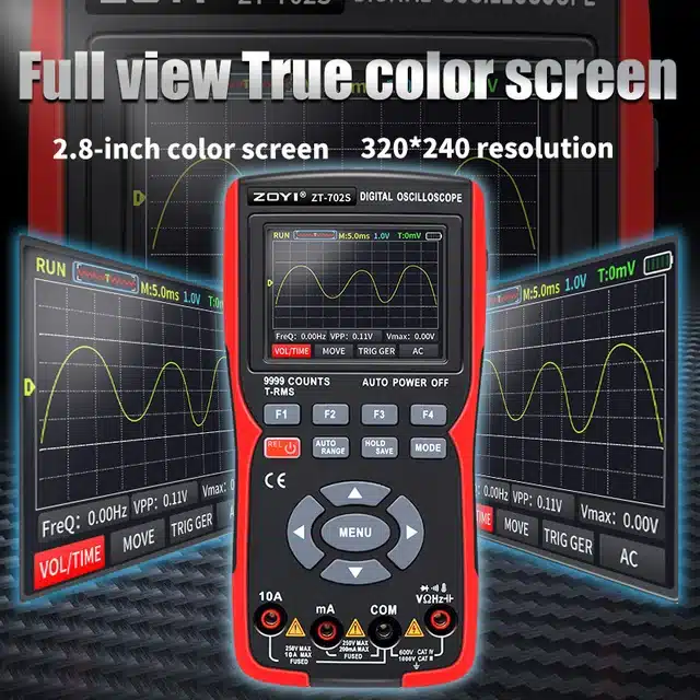 Auto ranging oscilloscope multi meter tester 